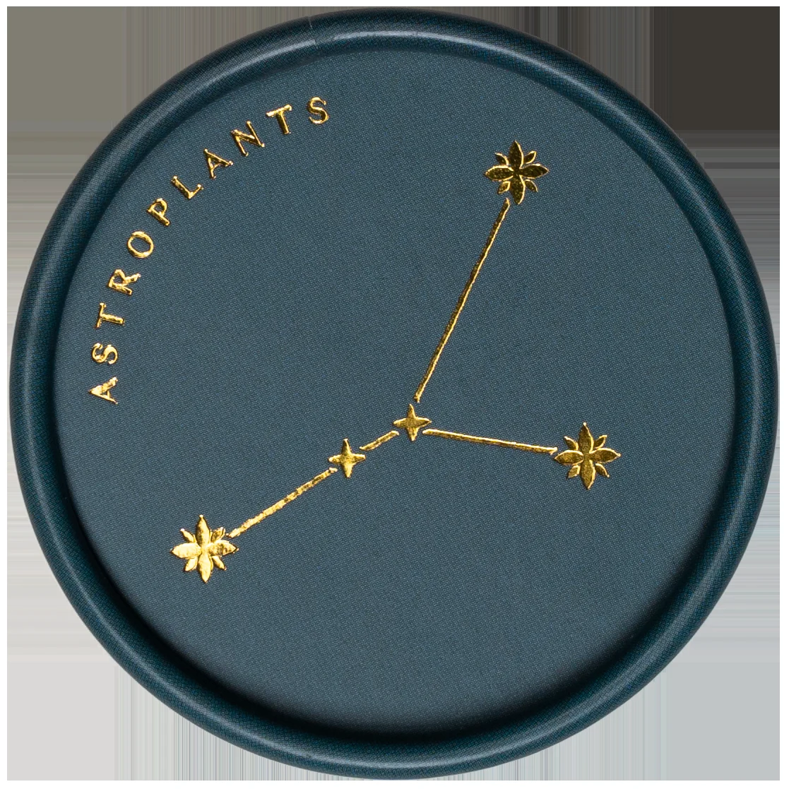 Deckel Krebs in Blaugrau mit goldgeprägtem Sternbild
