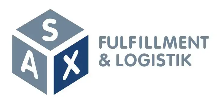 SAX Logo mit isometrischem Würfel auf Weiß